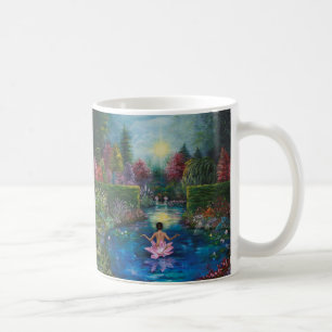 Taza De Café Pintura de la naturaleza - señora del jardín del