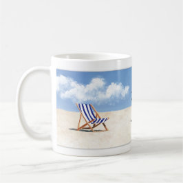 Taza De Café Pintura de la playa de la silla azul de Just Dahl