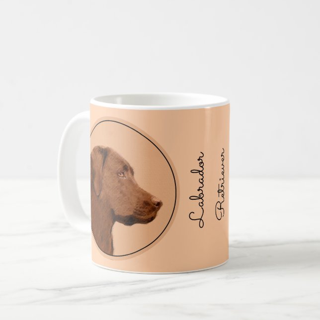 Taza De Café Pintura de Labrador Recuperador (Chocolate) - Arte (Anverso izquierdo)