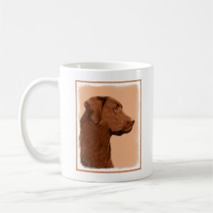 Taza De Café Pintura de Labrador Recuperador (Chocolate) - Arte