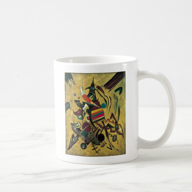 Taza De Café Pintura de lienzo abstracto de puntos de Kandinsky (Derecha)