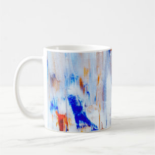 Taza De Café Pintura de líquido marrón y azul