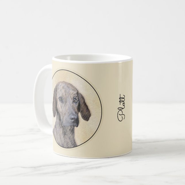 Taza De Café Pintura de lott - Arte de perro original lindo (Anverso izquierdo)