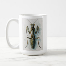 Taza De Café Pintura de mantis religiosa en acuarela arte de in