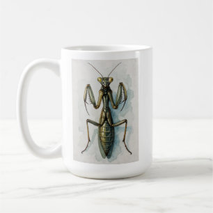 Taza De Café Pintura de mantis religiosa en acuarela arte de in