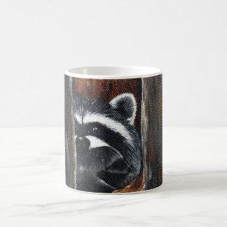 Taza De Café Pintura de Mapache Madre y Bebé