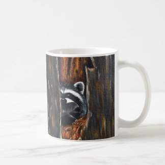Taza De Café Pintura de Mapache Madre y Bebé