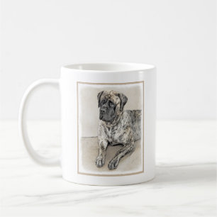 Taza De Café Pintura de Mastín Inglés (Atigrado) - Arte de Perr