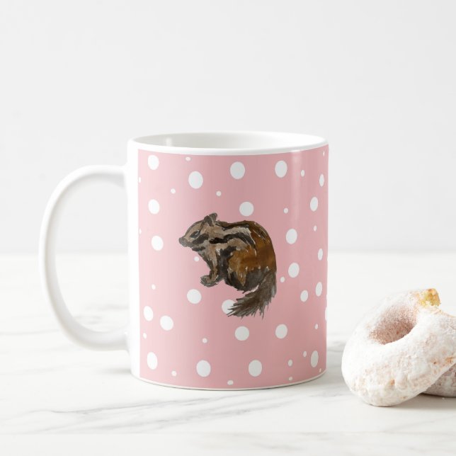 Taza De Café Pintura de Navidades de Chipmunk Wilderness (Con donut)