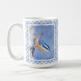 Taza De Café Pintura de nueces de paja roja original arte de pá