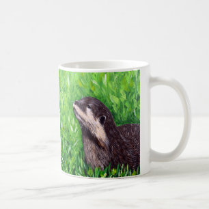 Taza De Café Pintura de nutria de río pequeña