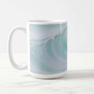 Taza De Café Pintura de ola de océano pastel