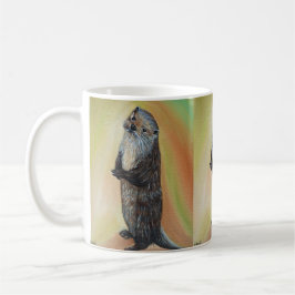 Taza De Café Pintura de Otter de Río Permanente