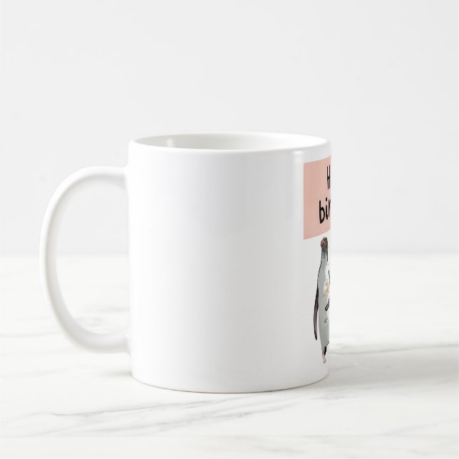 Taza De Café Pintura de pájaro pingüino Illus de pájaro antárti (Izquierda)