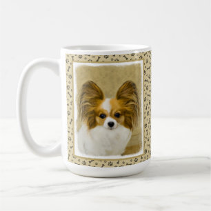 Taza De Café Pintura de Papillon (Hound Tri) - Arte original de