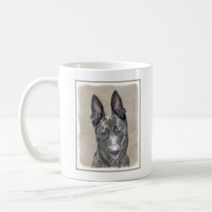 Taza De Café Pintura de Pastor Holandés - Arte Original de Perr