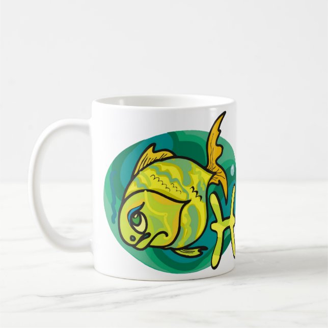Taza De Café Pintura de peces de los años 1970 (Izquierda)