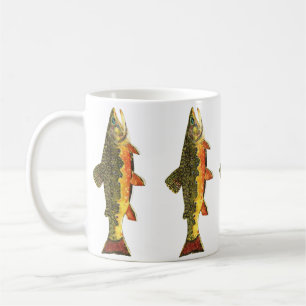 Taza De Café Pintura de peces de trucha rota