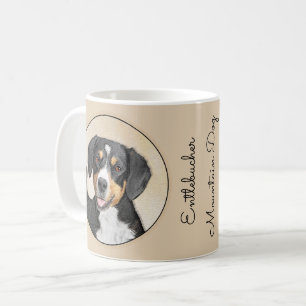 Taza De Café Pintura de perro de la montaña Entlebucher - Arte 