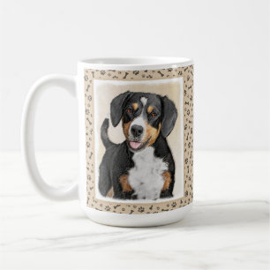 Taza De Café Pintura de perro de la montaña Entlebucher - Arte 