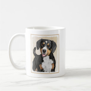 Taza De Café Pintura de perro de la montaña Entlebucher - Arte 