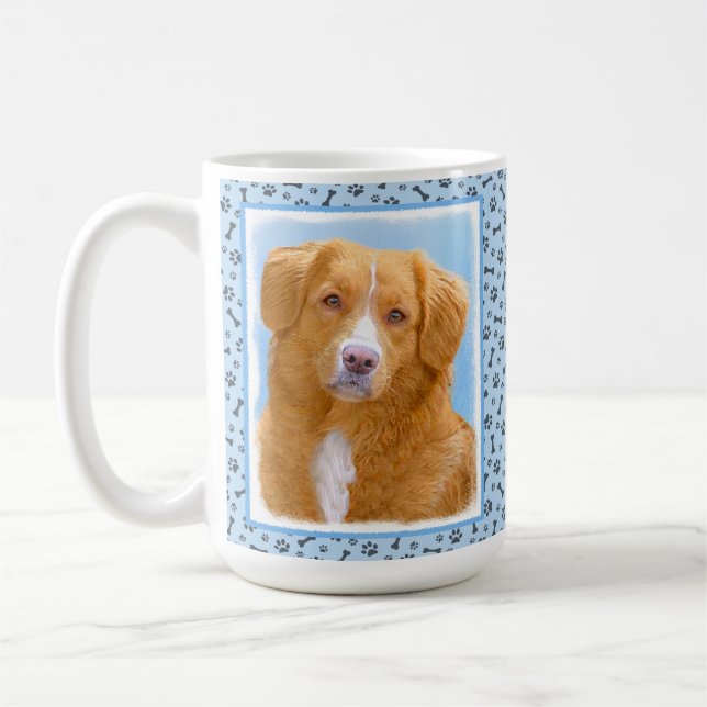 Taza De Café Pintura de perro de la recuperación del pato de Nu (Izquierda)