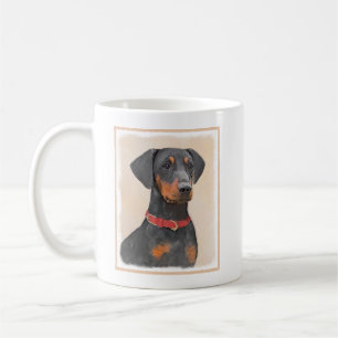 Taza De Café Pintura de Pinscher original de arte animal