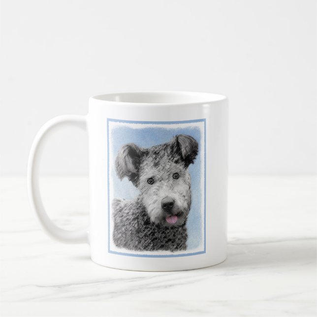 Taza De Café Pintura de Pumi - Arte de Perro Original. (Izquierda)