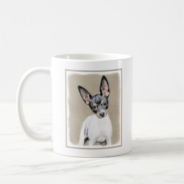 Taza De Café Pintura de Rat Terrier - Arte Perro Original. (Izquierda)