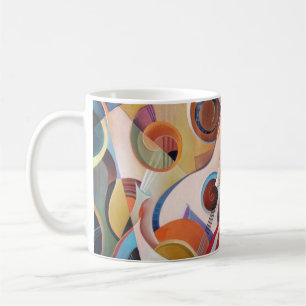 Taza De Café Pintura de resumen de música hecha a mano