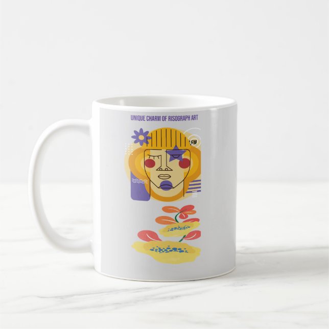 Taza De Café Pintura de Risograph personalizado (Izquierda)
