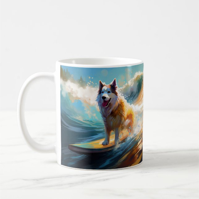 Taza De Café Pintura de surf en la playa de Malamute en Alaska (Izquierda)