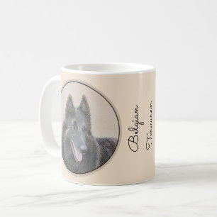 Taza De Café Pintura de Tervuren belga - Arte de perro original
