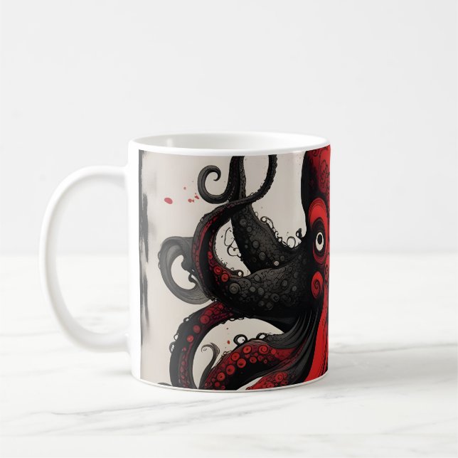 Taza De Café Pintura de tinta de Cthulhu (Izquierda)