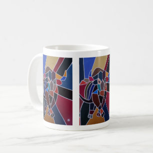 Taza De Café Pintura de toro abstracto de Alfred Fox
