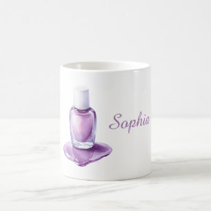 Taza De Café Pintura de uñas púrpura