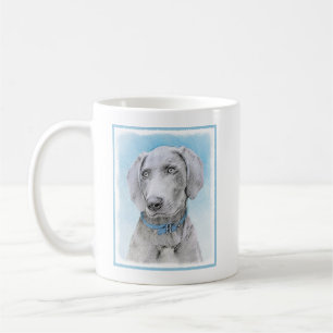 Taza De Café Pintura de Weimaraner - Arte de Perro Original.