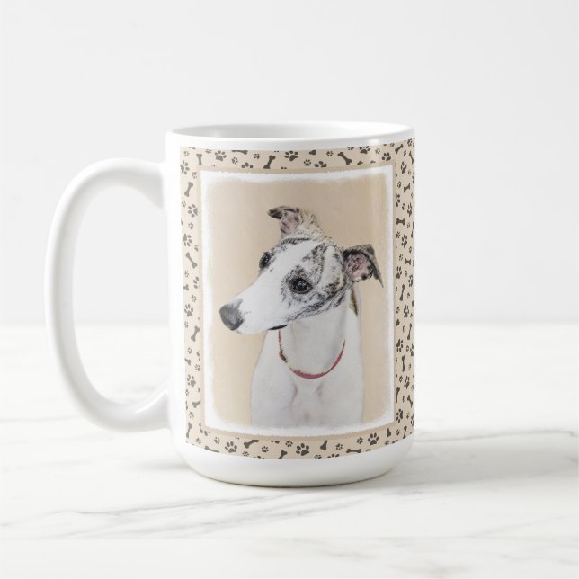 Taza De Café Pintura de Whippet - Arte Cute Original Perro (Izquierda)