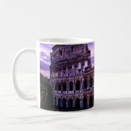 Taza De Café Pintura del Coliseo en Roma al atardecer