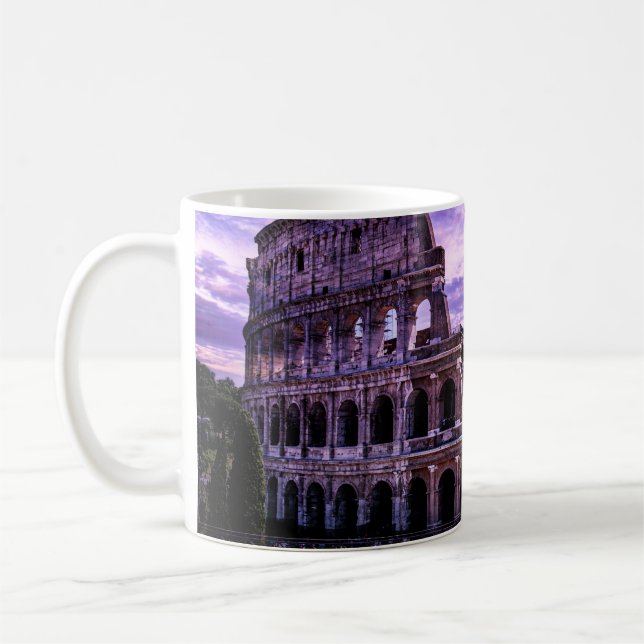 Taza De Café Pintura del Coliseo en Roma al atardecer (Izquierda)