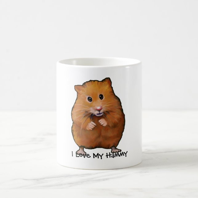 Taza De Café Pintura del HÁMSTER, amo mi Hammy (Centro)