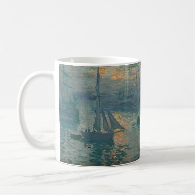 Taza De Café Pintura del Impresionismo Marítimo Monet Sunrise (Izquierda)