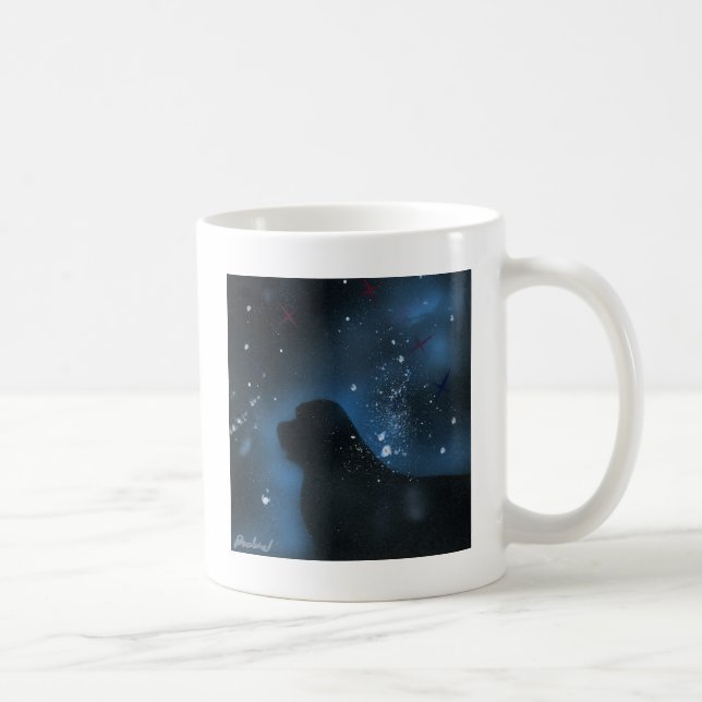 Taza De Café Pintura del perro de Terranova (Derecha)