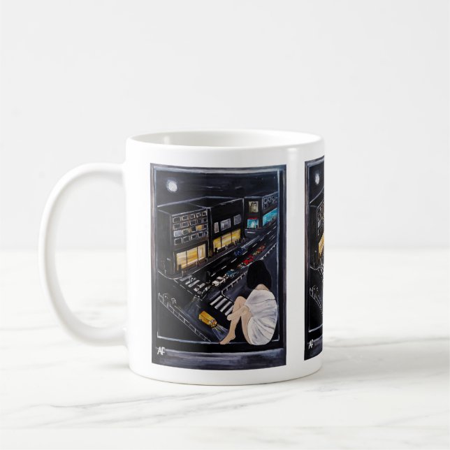 Taza De Café Pintura del viernes por la noche de Alfred Fox  (Izquierda)