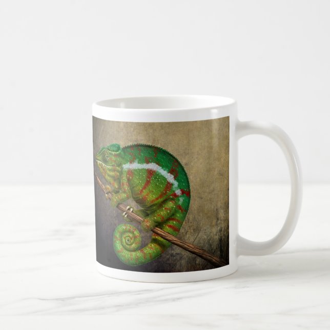 Taza De Café Pintura digital de Panther Chameleon (Derecha)
