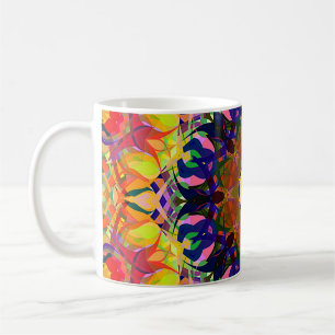 Taza De Café Pintura Digital Hermoso Resumen Colorido Retroceso