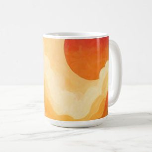 Taza De Café Pintura dramática de sol rojo