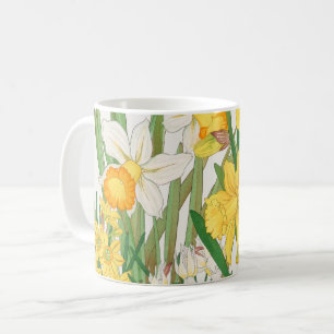 Taza De Café Pintura en bloque de madera de narciso, Tanigami K