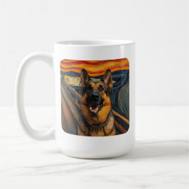 Taza De Café Pintura expresionista de angustia Pastor Alemán