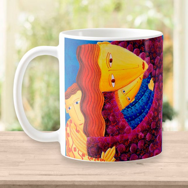 Taza De Café Pintura familiar contemporánea de madre e hijos (Subido por el creador)